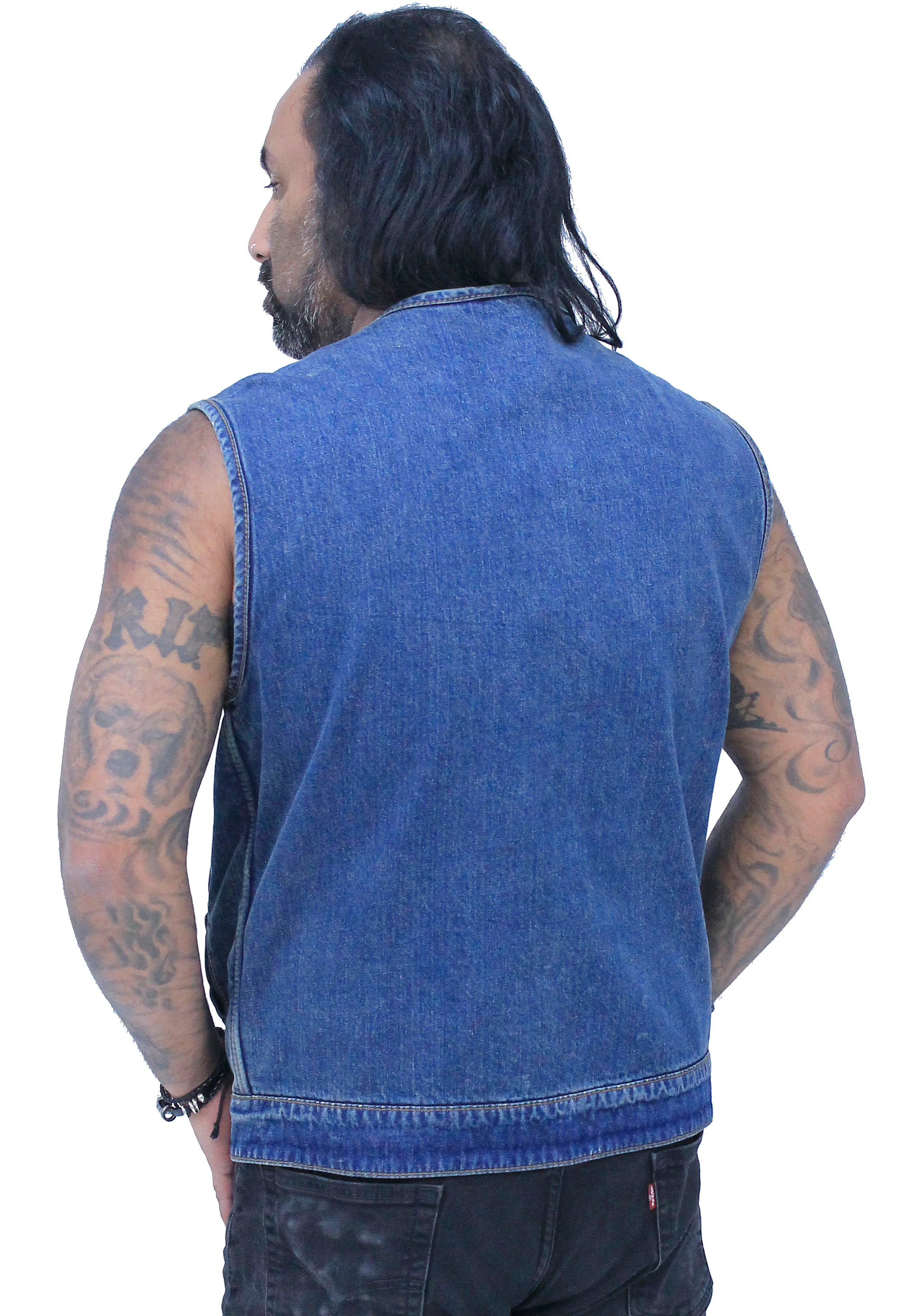 Blue Denim Club Vest w/Easy Access Pocket #VMC624GU - Image 3