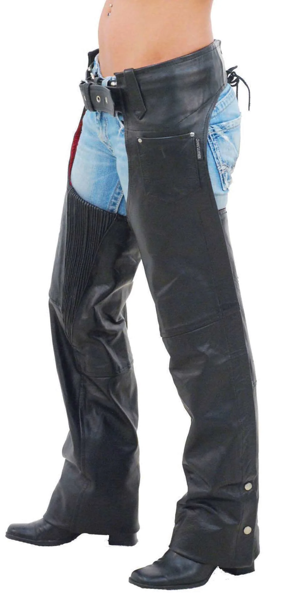 Comfort Stretch Thigh Premium Buffalo Leather Chaps #C9901 () - Image 3