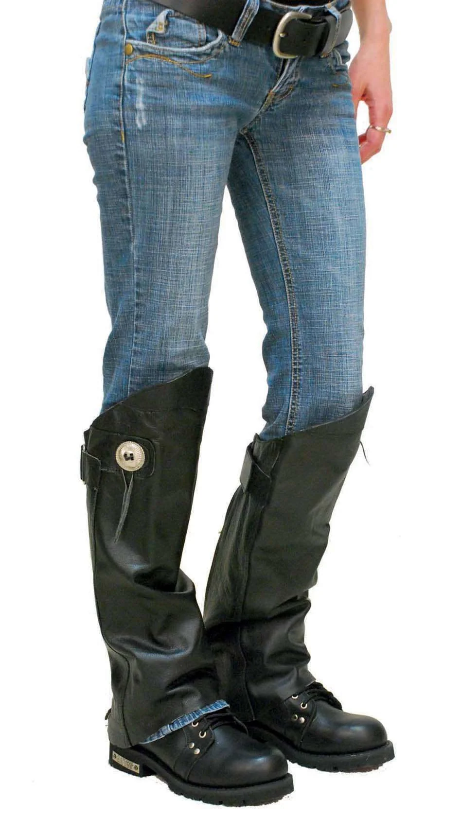 Economy Concho Shin Chaps / Half Chaps w/Back Zipper #A198CK - Image 3