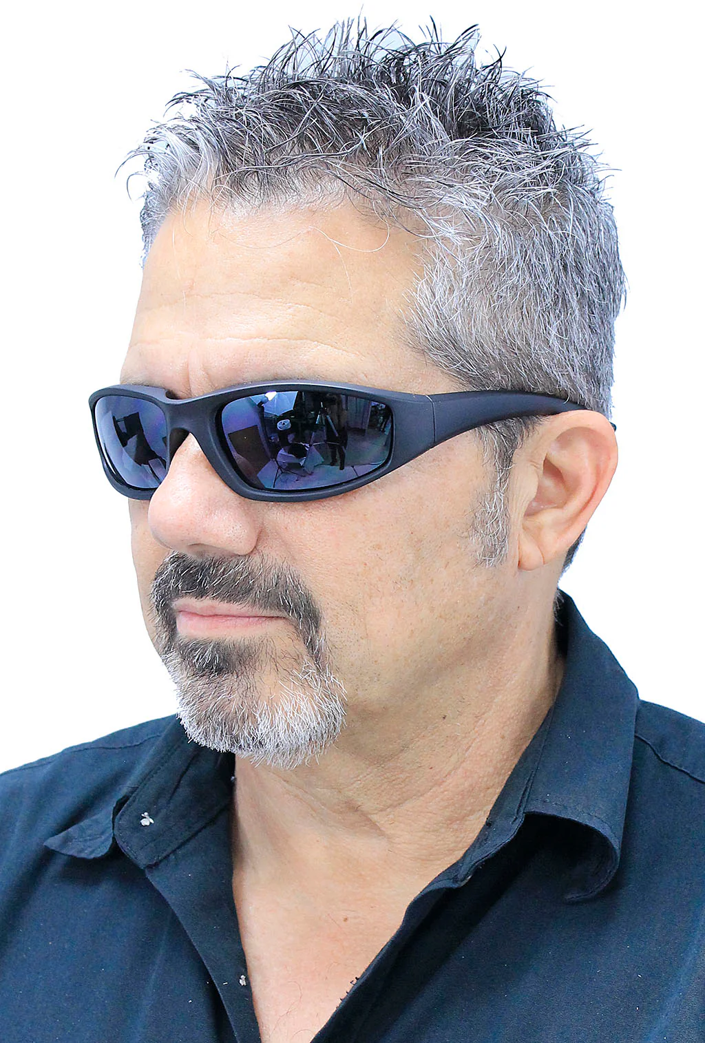 Foam Filled Classic Biker Glasses w/Thick Black Frame #SG2182FF - Image 3