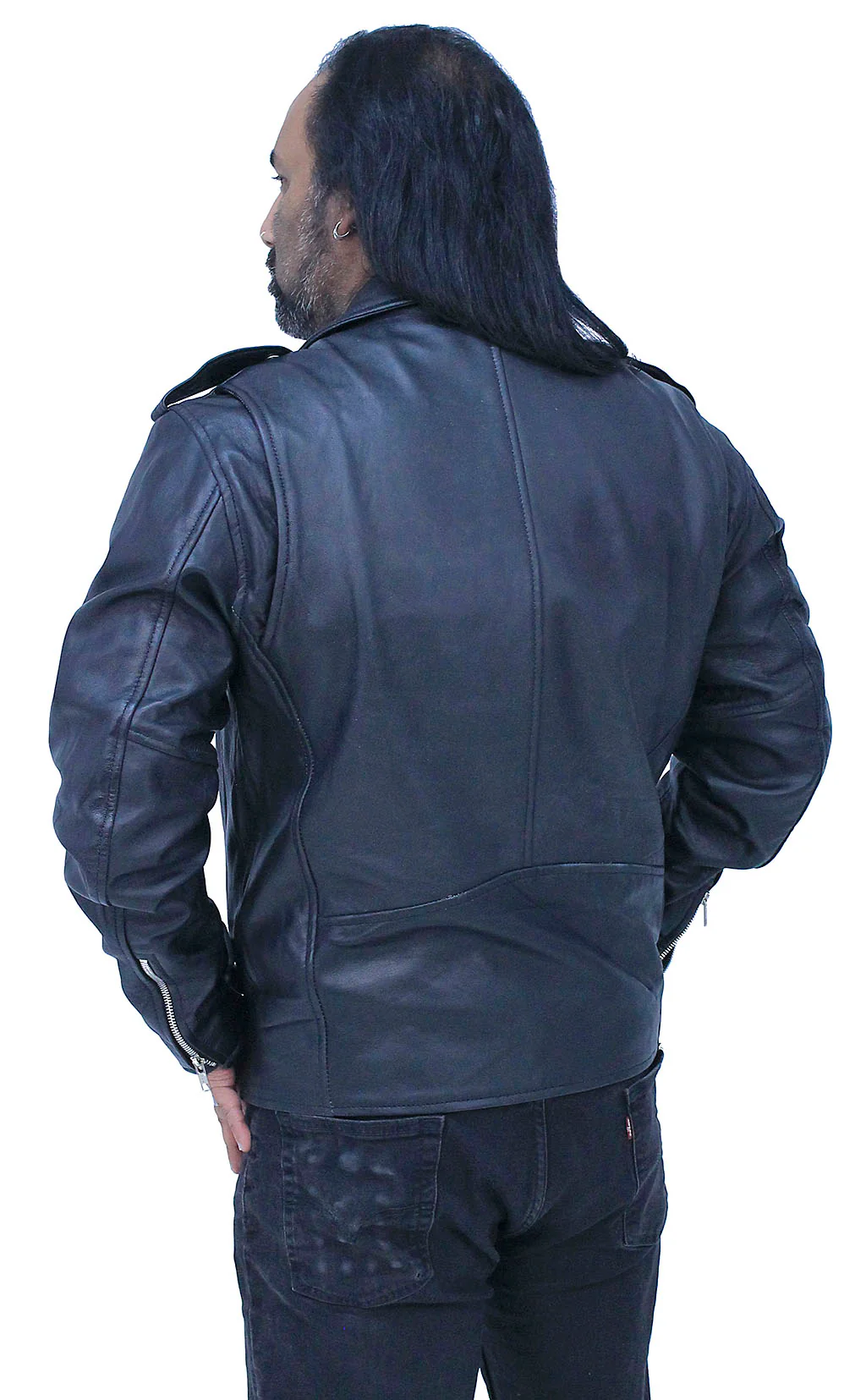 Men's Lightweight Soft Lambskin Leather MC Jacket #M100LAMBK - Image 3