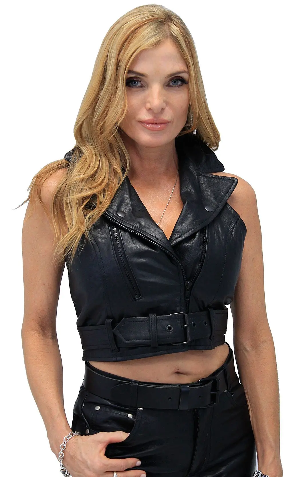 Motorcycle Leather Crop Halter #VL3009MC (20) - Image 5