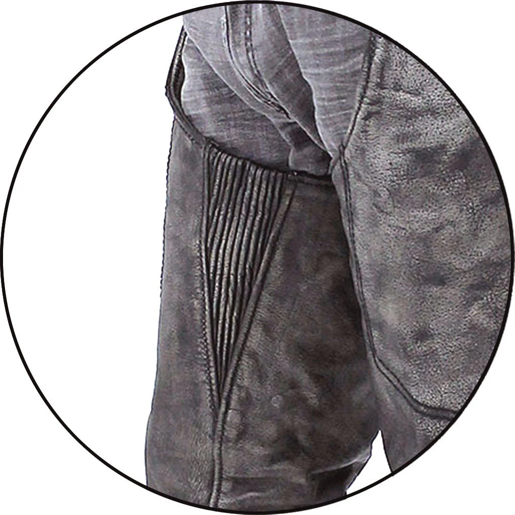 Premium Heavy Gray Vintage Deep Pocket Chaps #CA7203PGY - Image 4