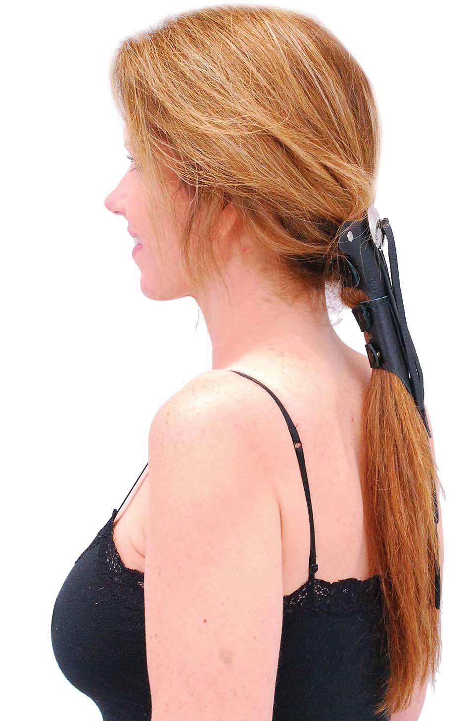 Short (5.5 Inch) Fringed Leather Hair Wrap #AHW13112FK - Image 3