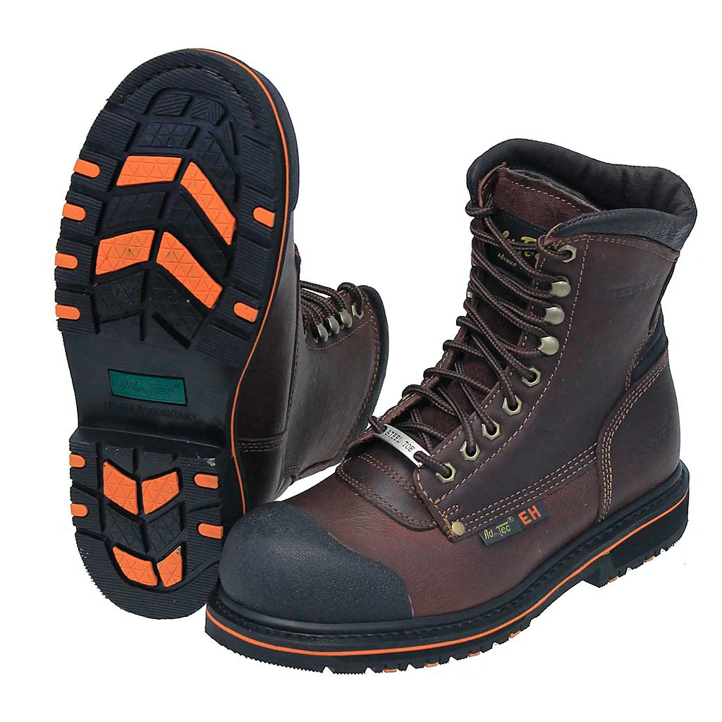 Steel Toe 8 in Men's Brown Work Boot #BM9725STLN - Image 3