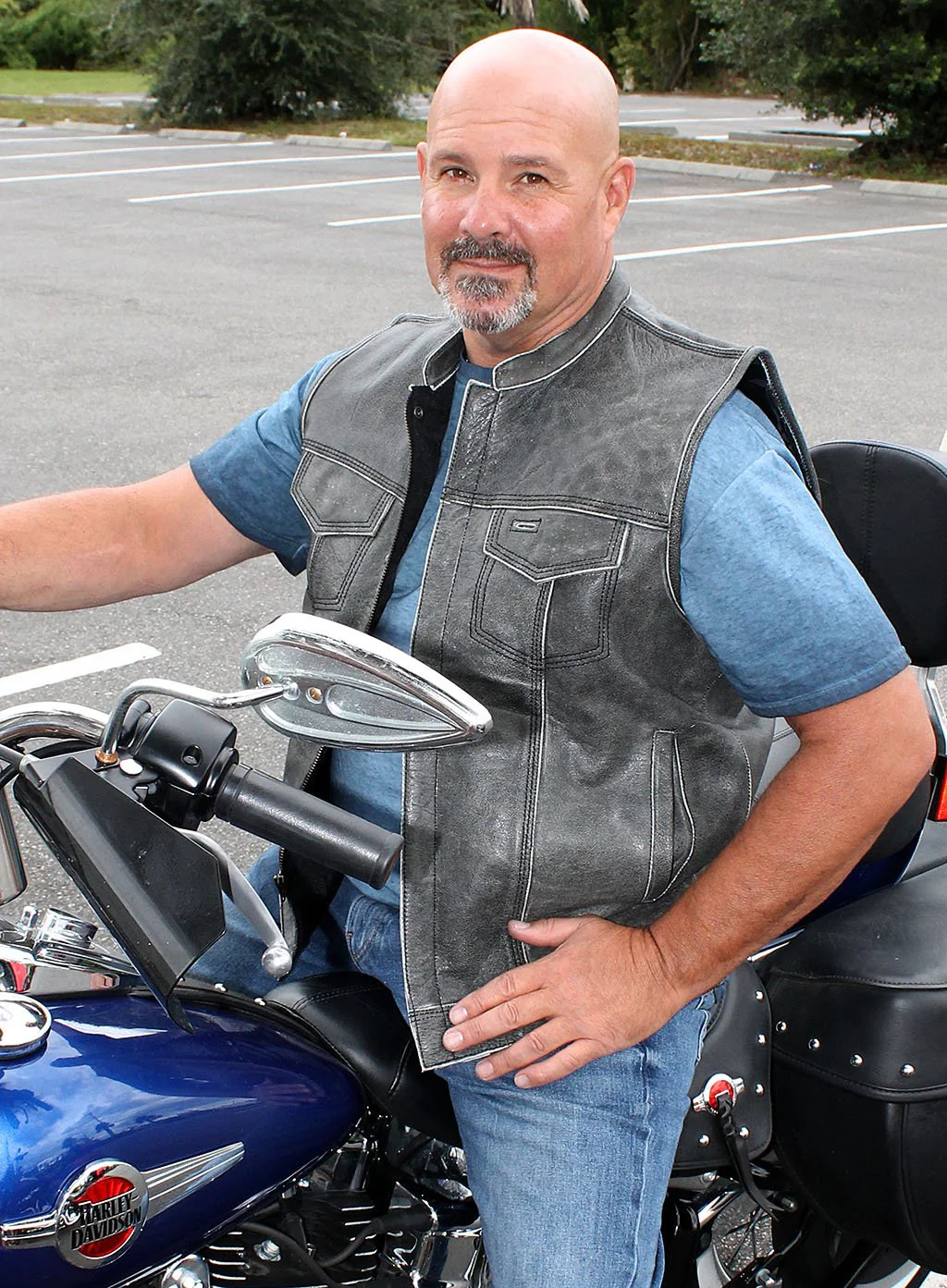 Vintage Gray Leather Concealed Pocket Club Vest #VMA6402ZGY - Image 7