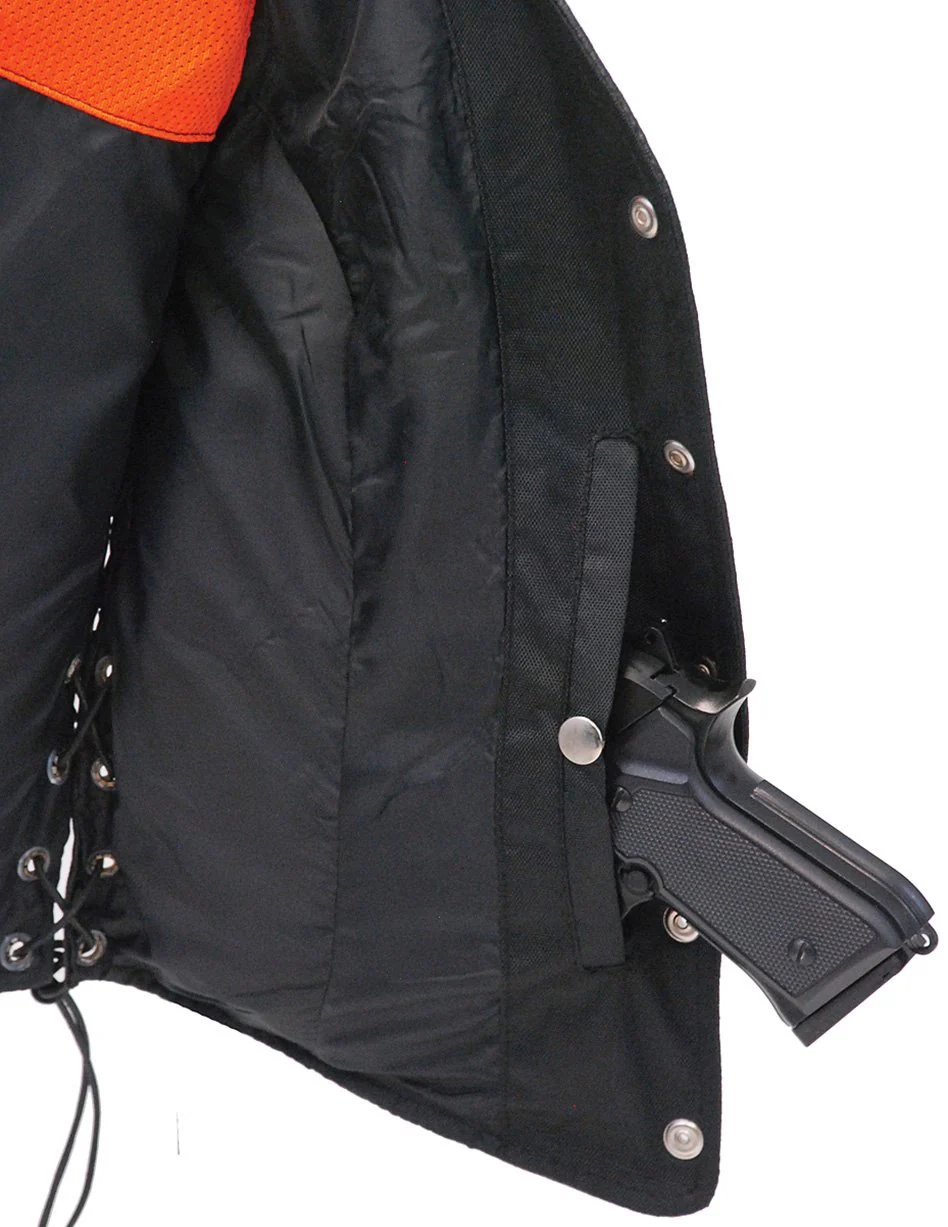 Women's Classic Side Lace Leather Vest W/Concealed Pockets #VL1048LSP - Image 3