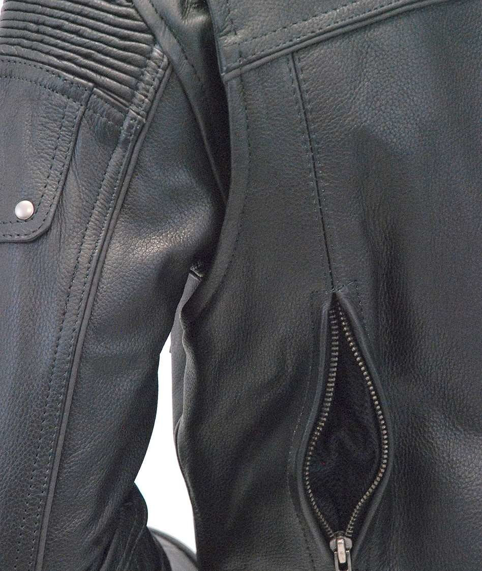 Women's Ultimate Black Racer Vented Motorcycle Jacket #L68330VZRK () - Image 7