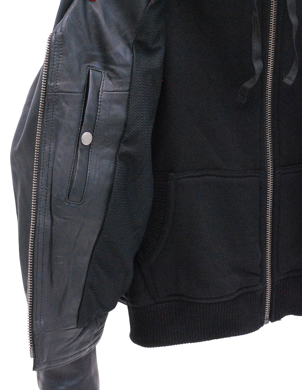 Women's Vented Motorcycle Jacket with Removable Hoodie #L6841HK - Image 6